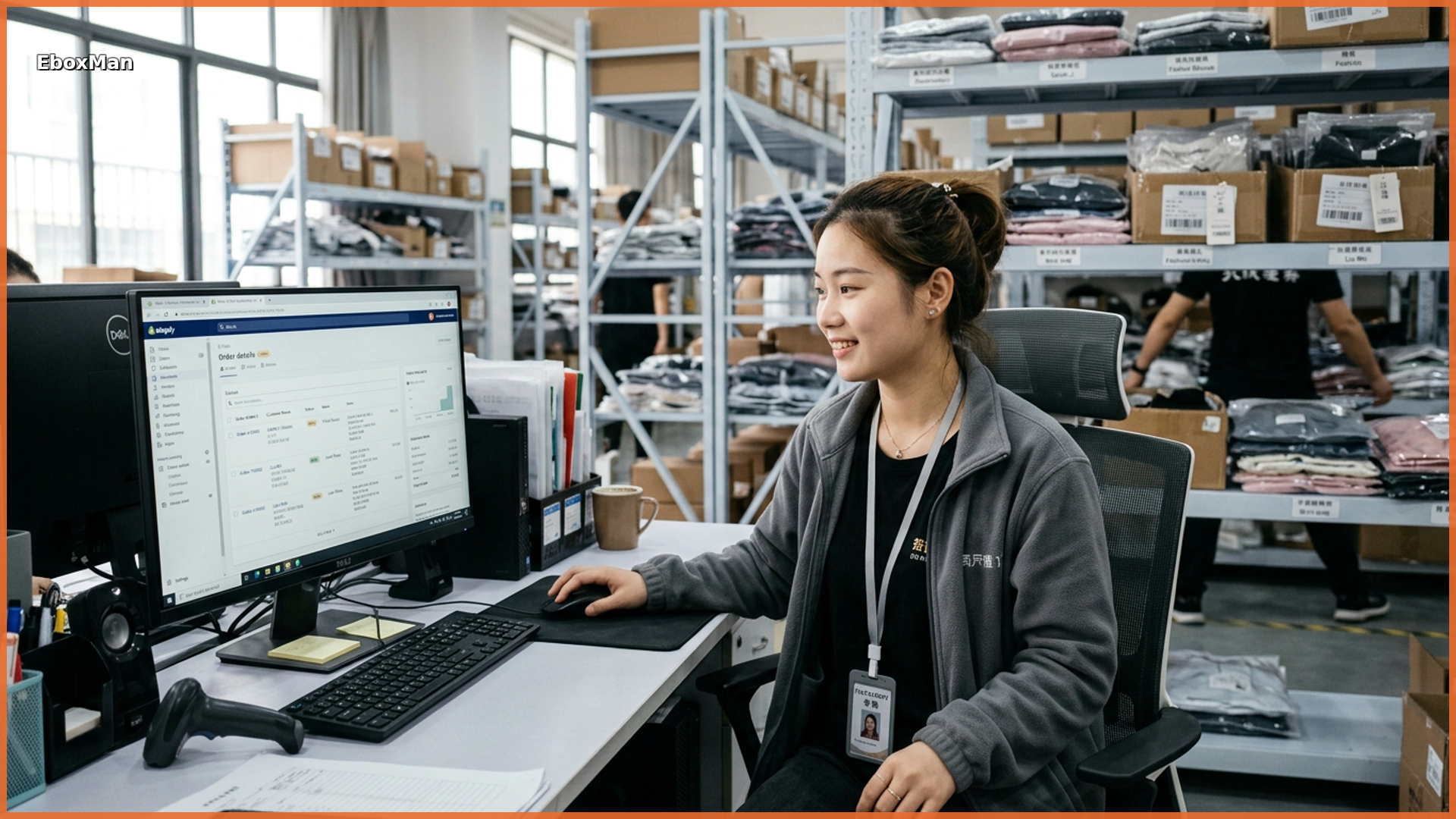 EboxMan fulfillment team managing dropshipping orders for fashion footwear products