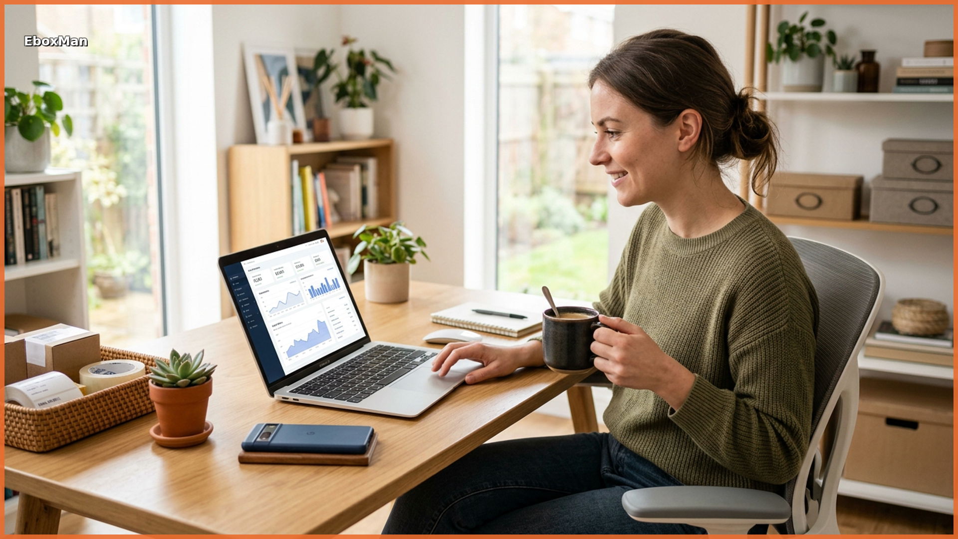 Online seller reviewing dropshipping fulfillment metrics on a laptop