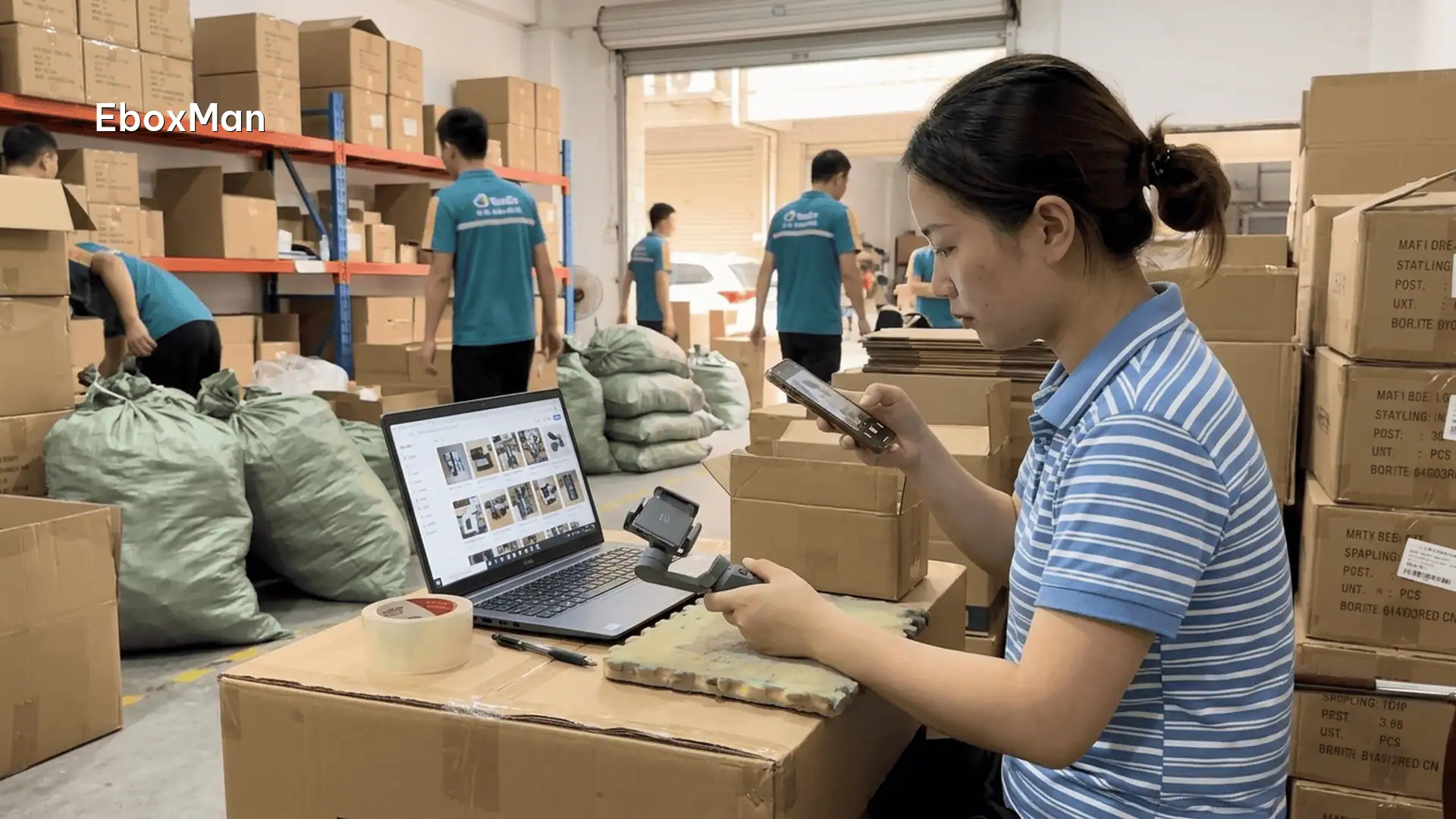 How to evaluate a China sourcing agent: 12-point checklist 1 QC inspector photographing products before shipment at a China sourcing agent facility