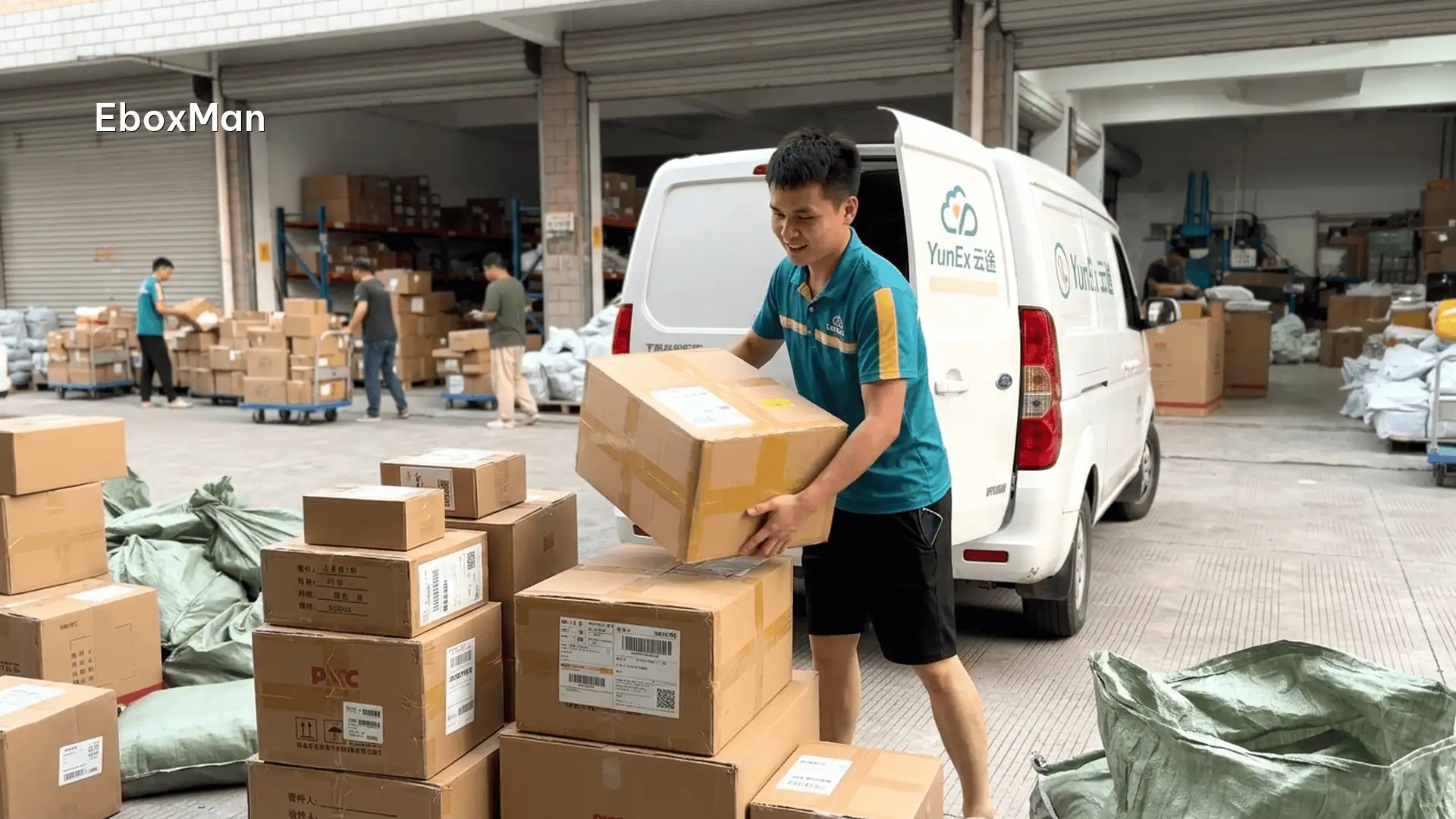 Parcels loaded for delivery after DDP customs clearance