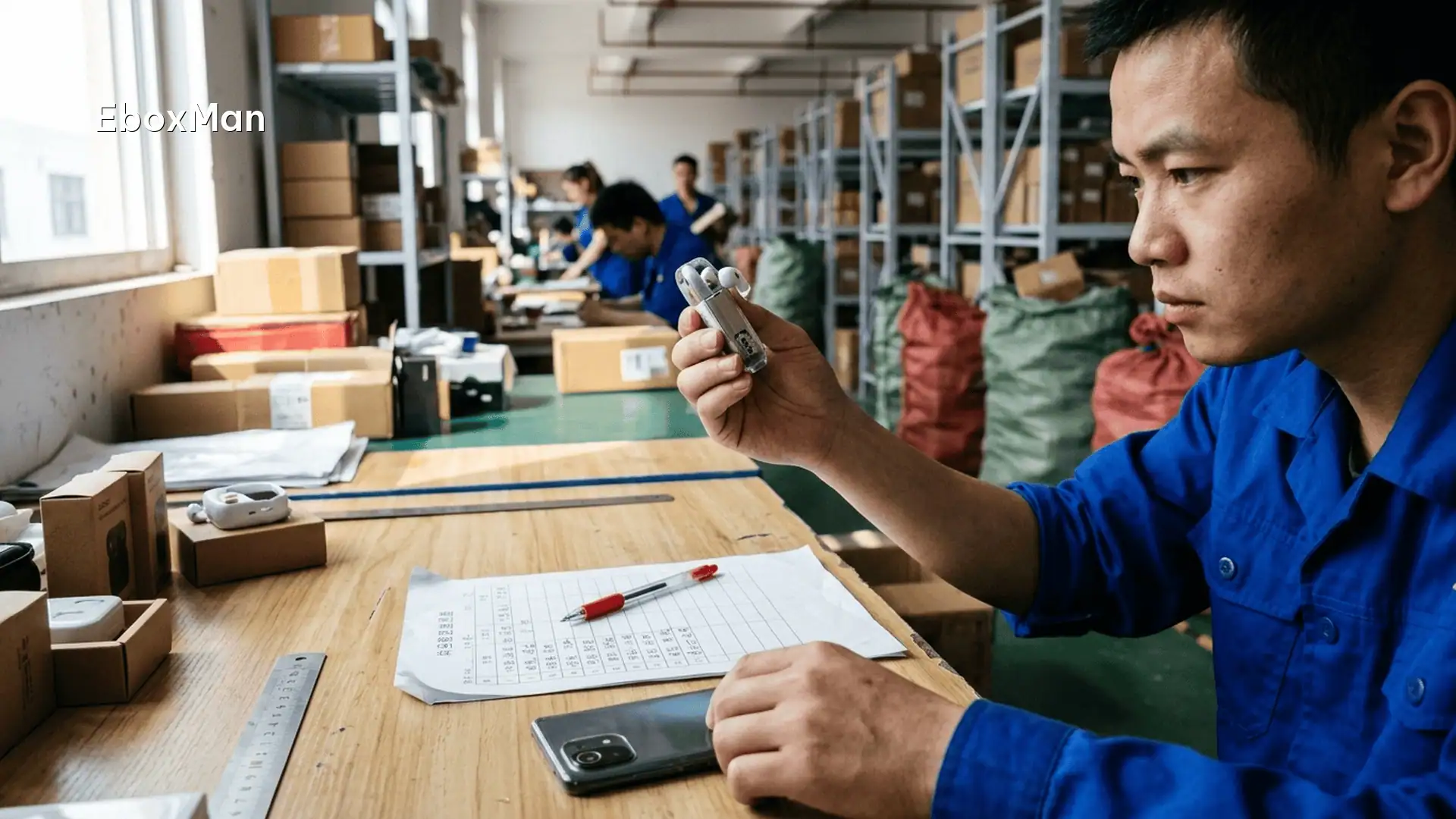 QC Inspection Checklist Before Your China Shipment Ships 1 QC inspector checking a product against specifications at a factory desk