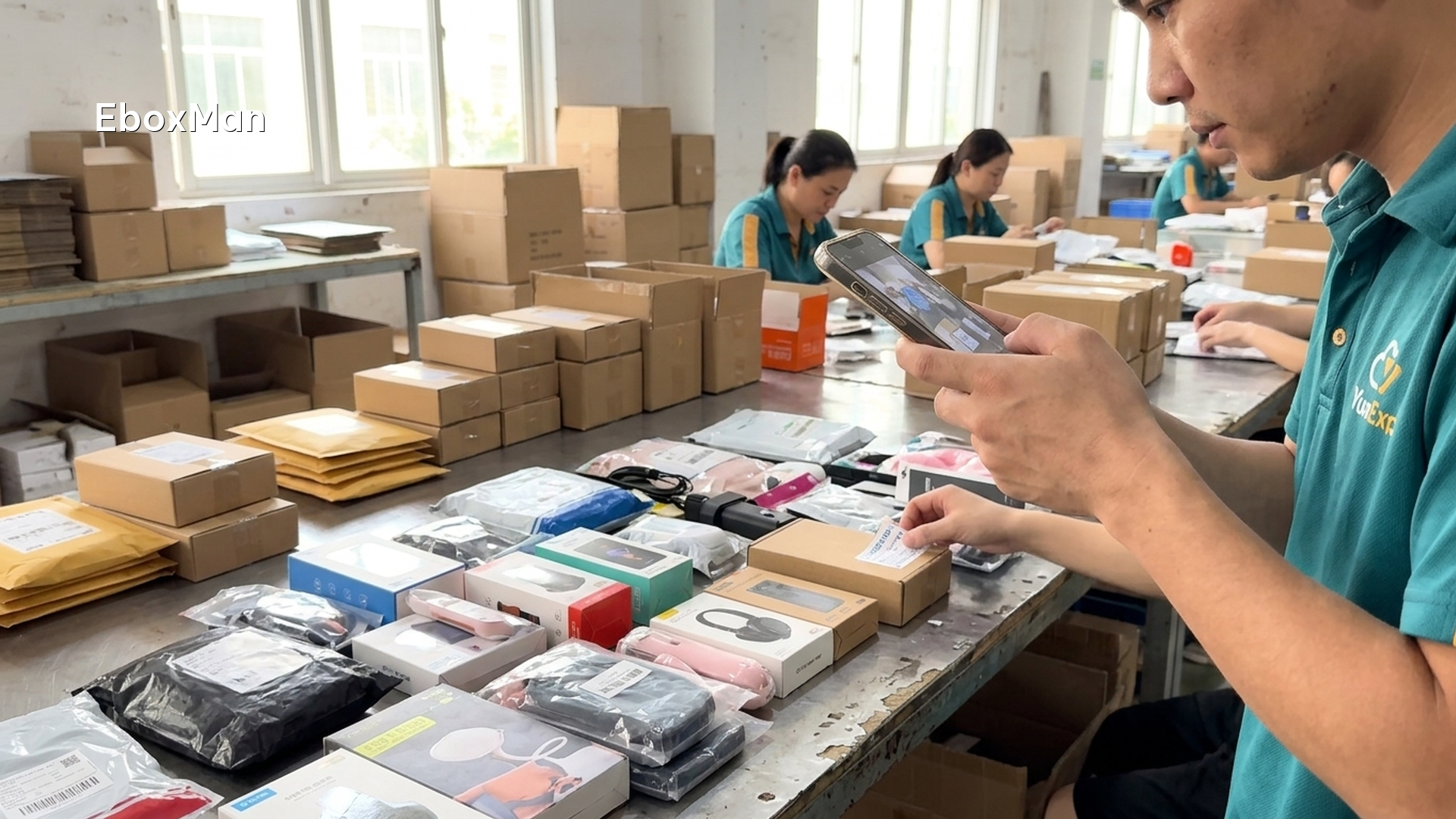 QC inspector photographing products before dispatch