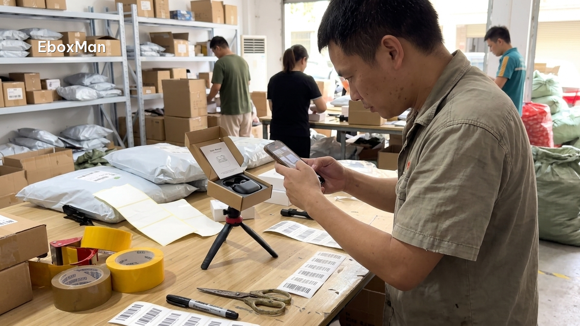QC inspector photographing a batch before shipping