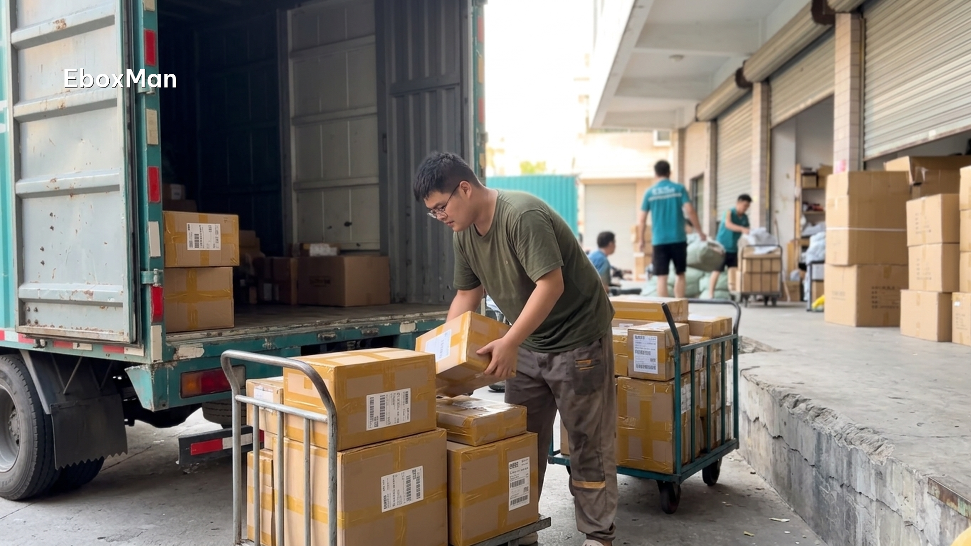 Parcels loaded for delivery from a China fulfillment center