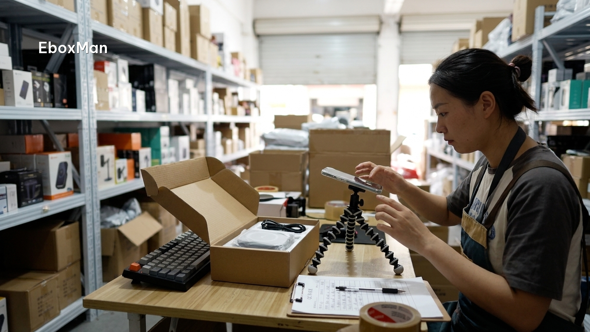 Private Label From China After De Minimis: What Changed 1 QC desk photographing a private label product batch before dispatch