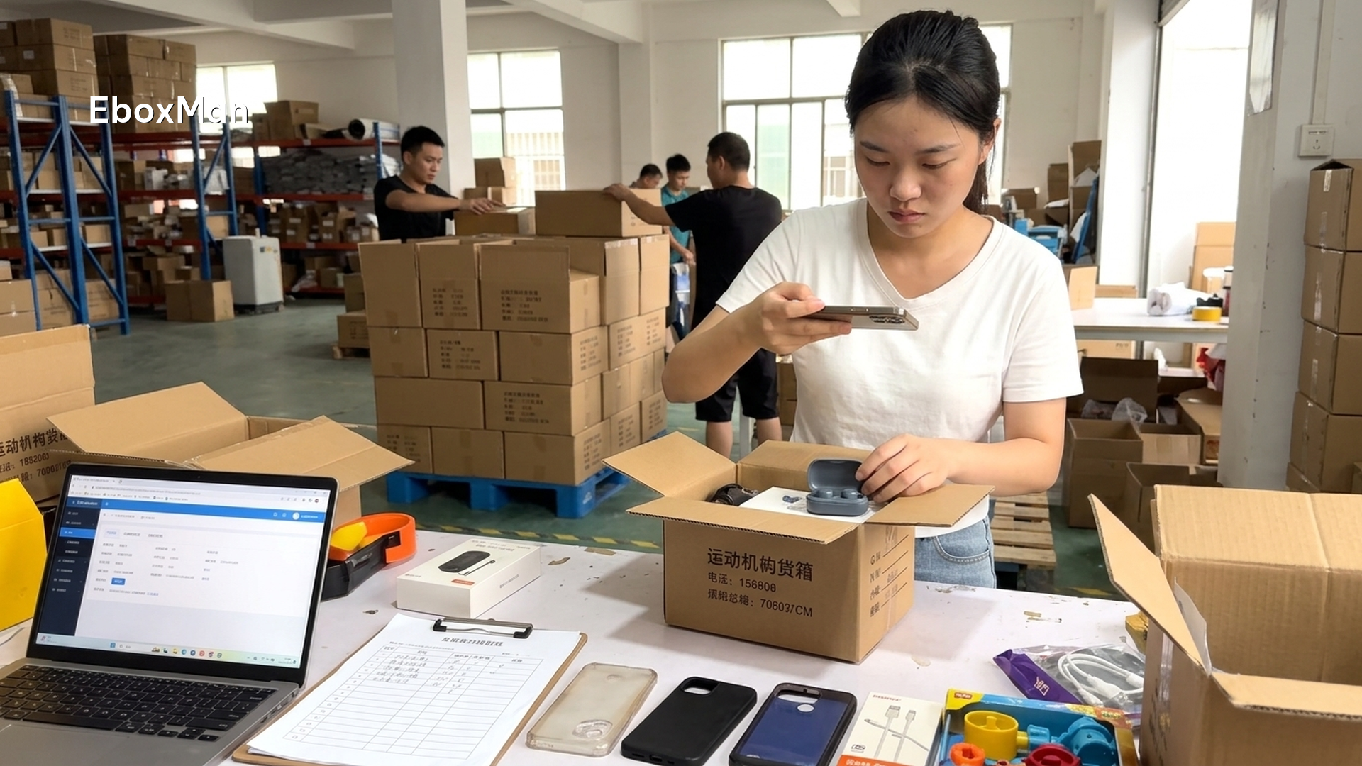 Shipment Consolidation Customs China: Cut Per-Unit Cost 1 QC inspector photographing products before consolidation and dispatch