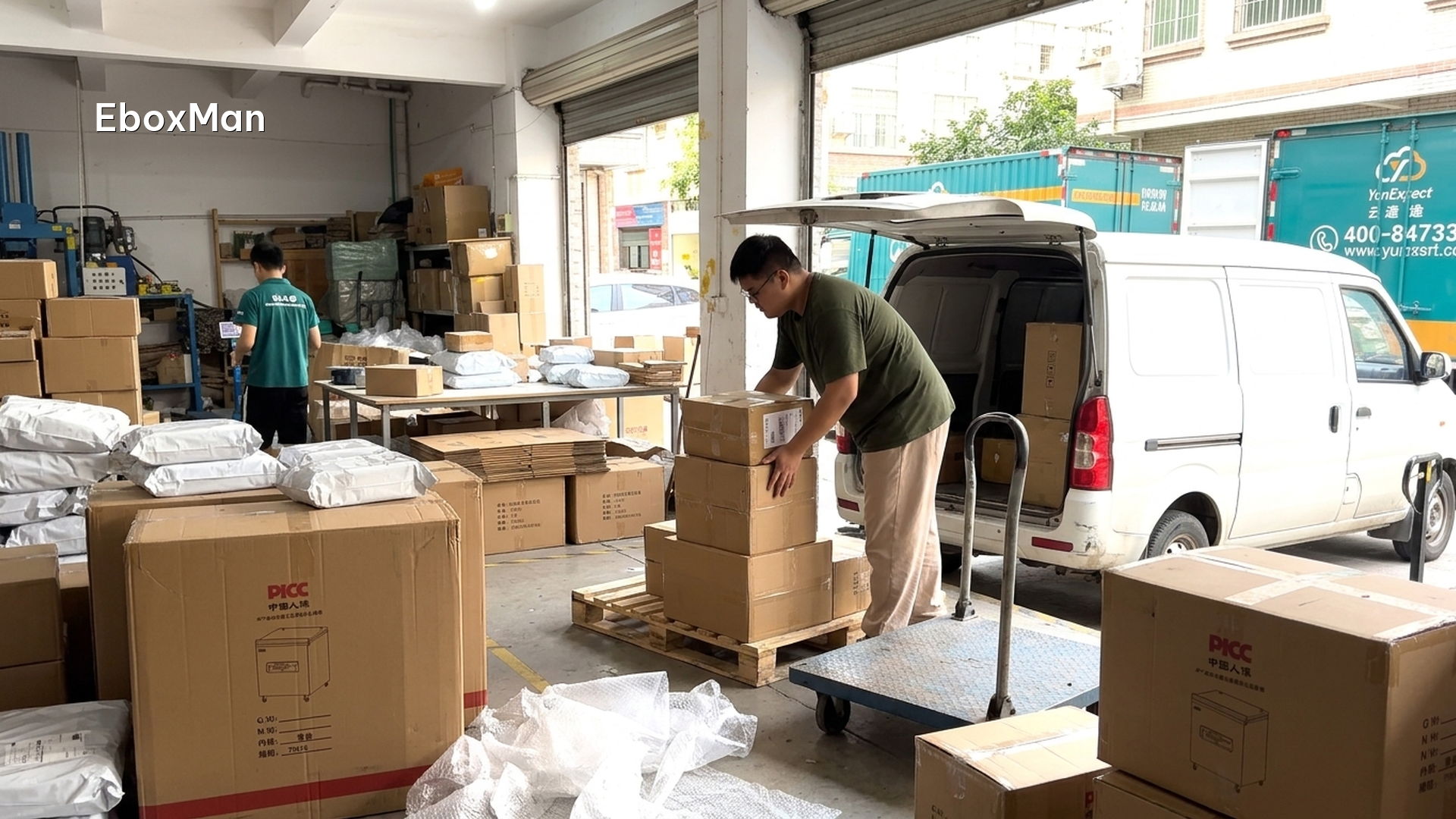 Parcels loaded for DDP shipping to overseas customers