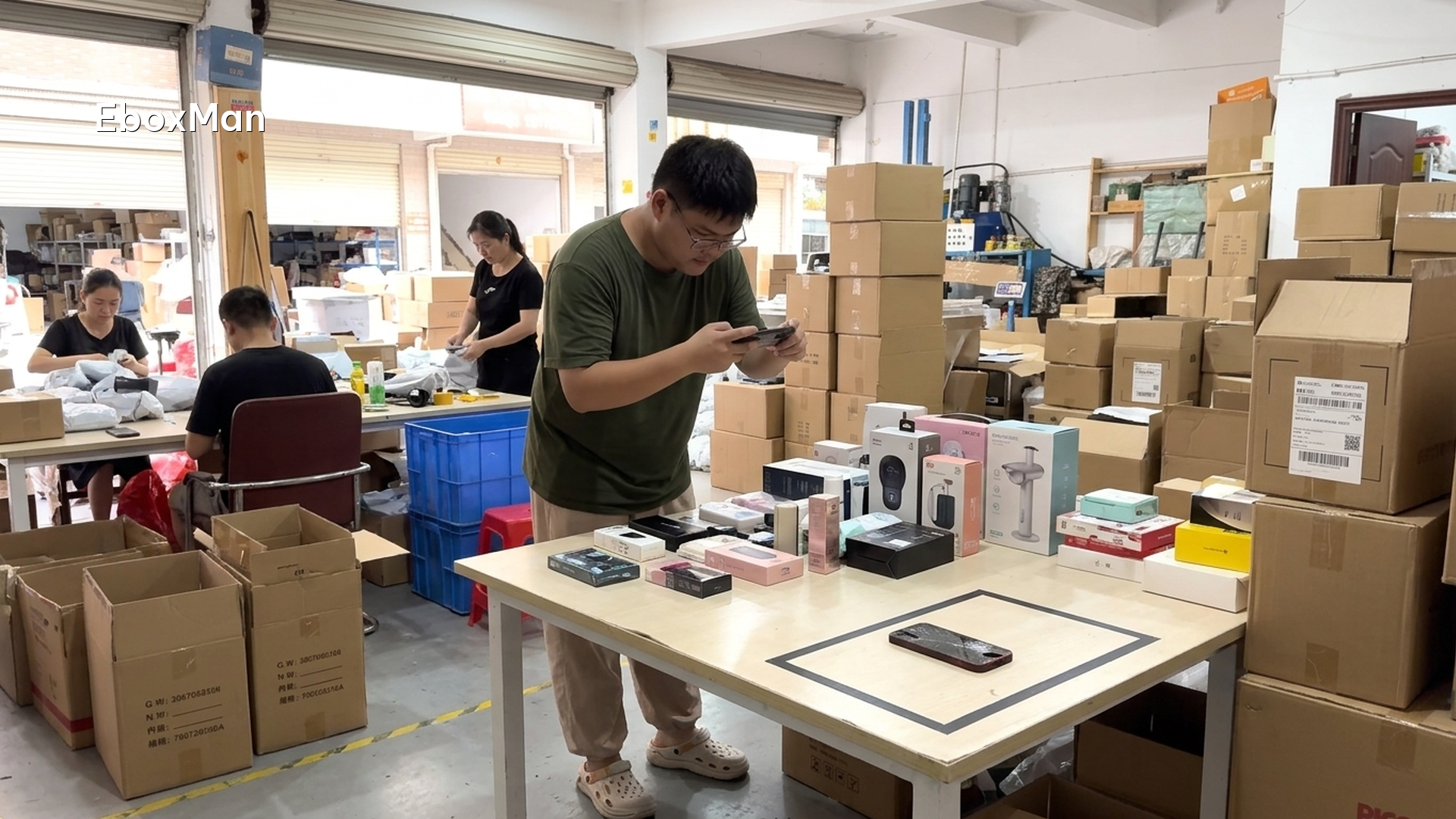 WooCommerce dropshipping plugin: EboxMan setup guide 2 QC desk photographing a product batch before dispatch