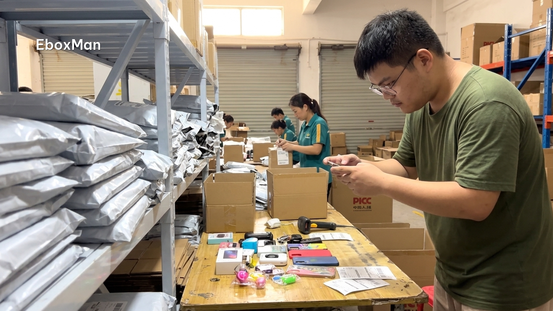 QC inspector photographing a product batch before dispatch