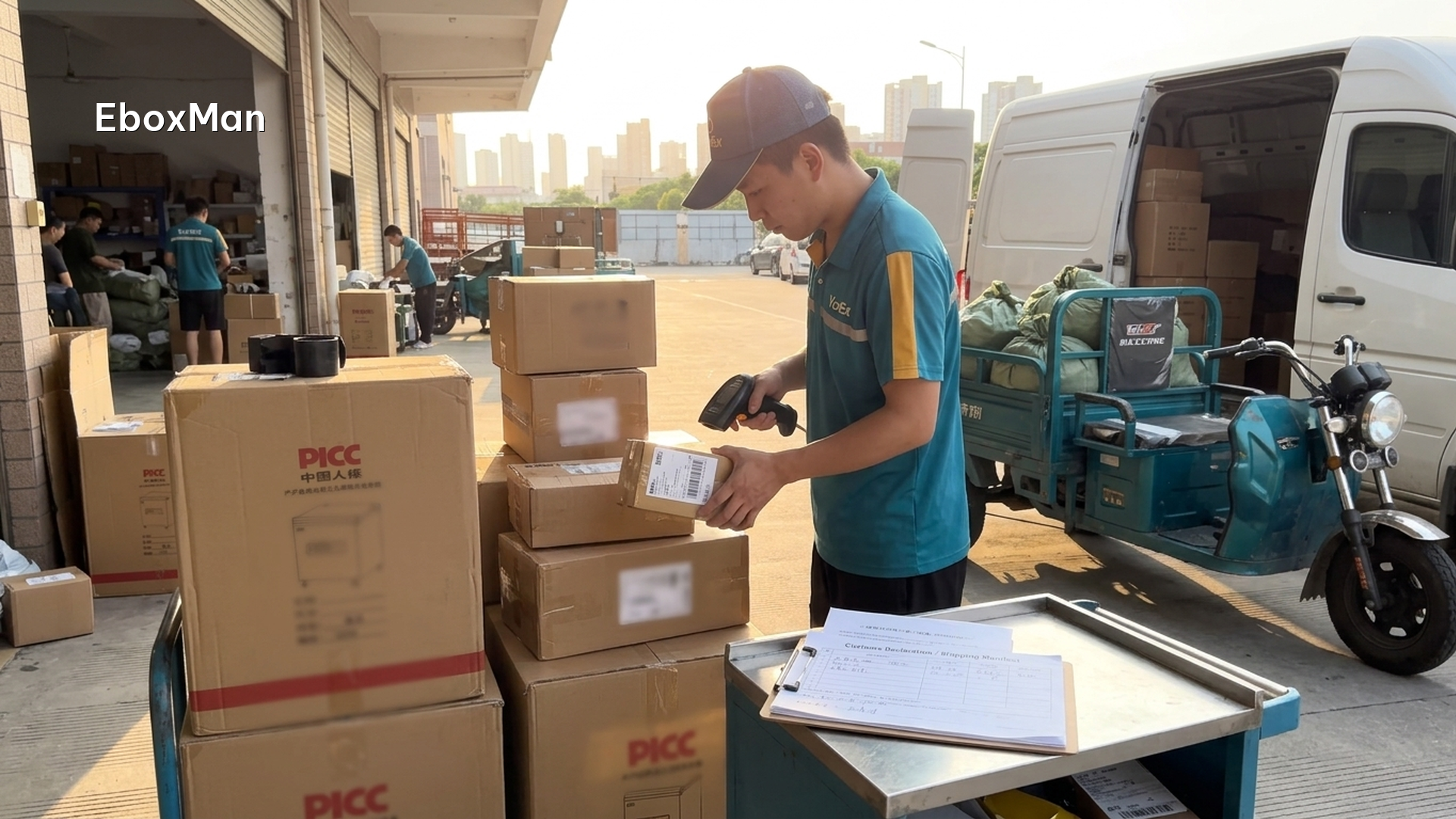 DDP vs DDU Dropshipping: Who Pays Customs in Q4 2 Worker scanning parcels for DDP shipment before customs clearance